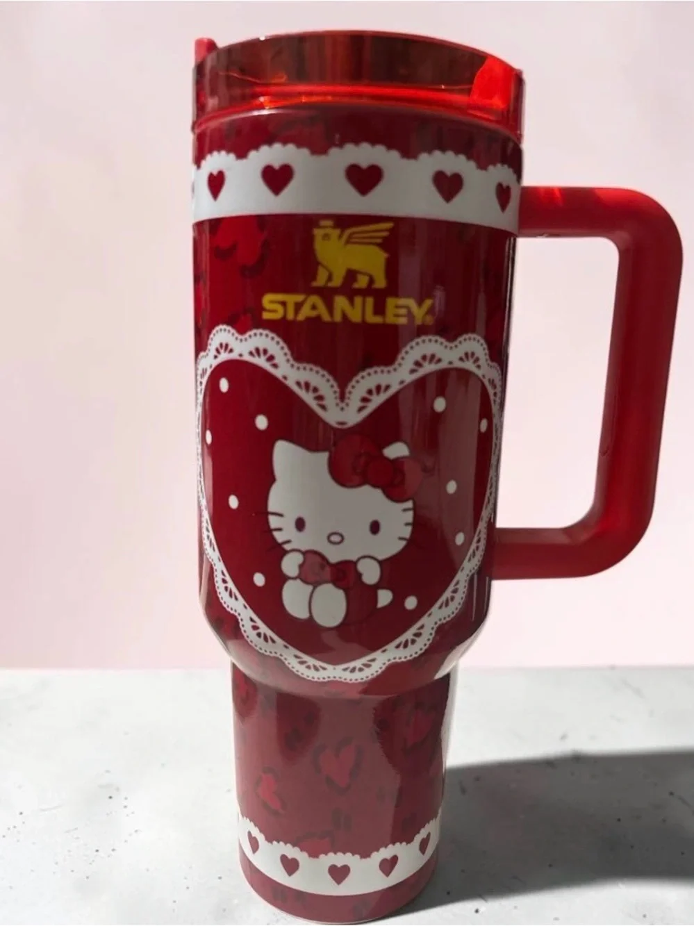 NIB Stanley Red Special Edition Hello Kitty 40oz Tumbler in Gift Box! Glows! - Picture 8 of 8